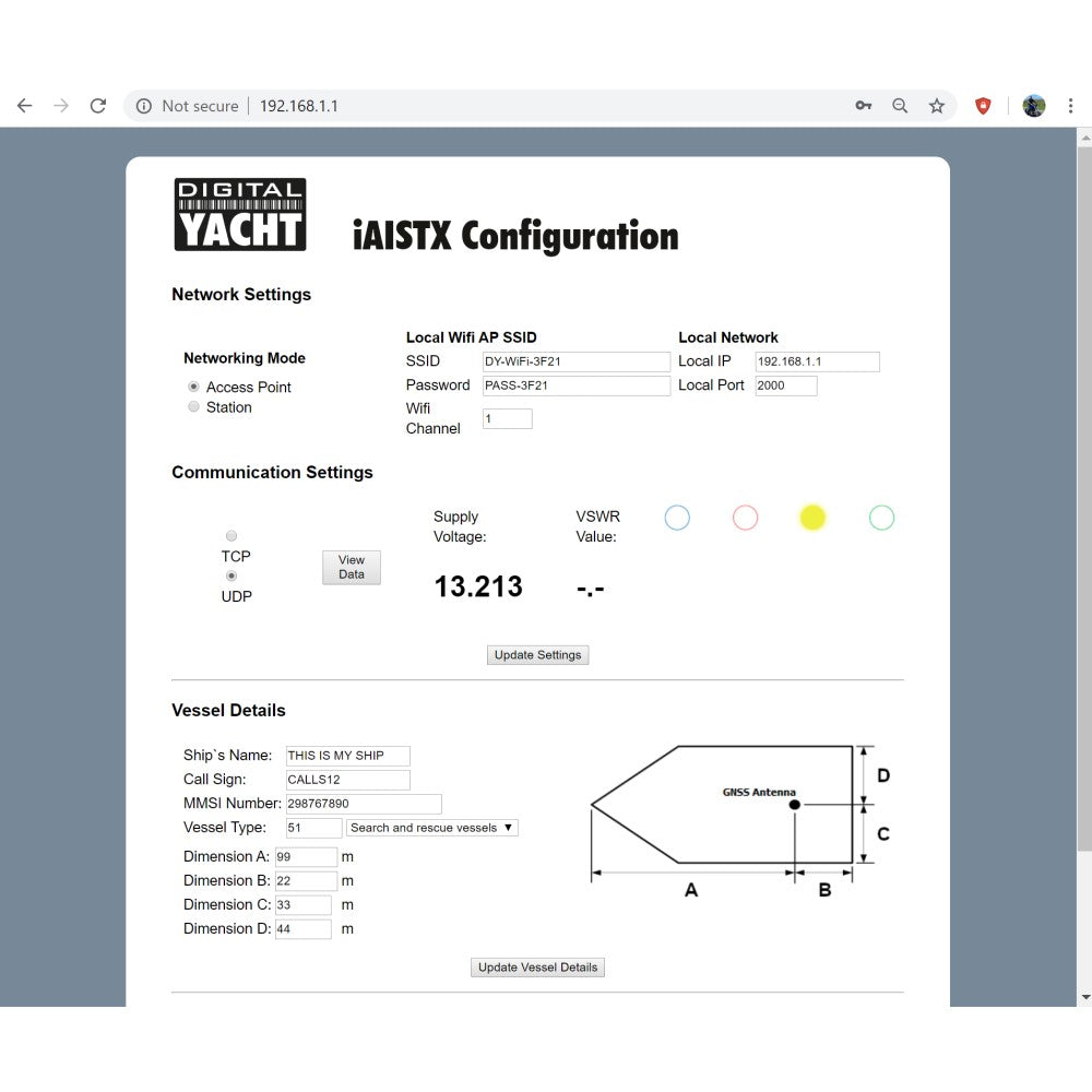 Digital Yacht iAISTXPL+ Class B Wireless and NMEA 2000 Transponder