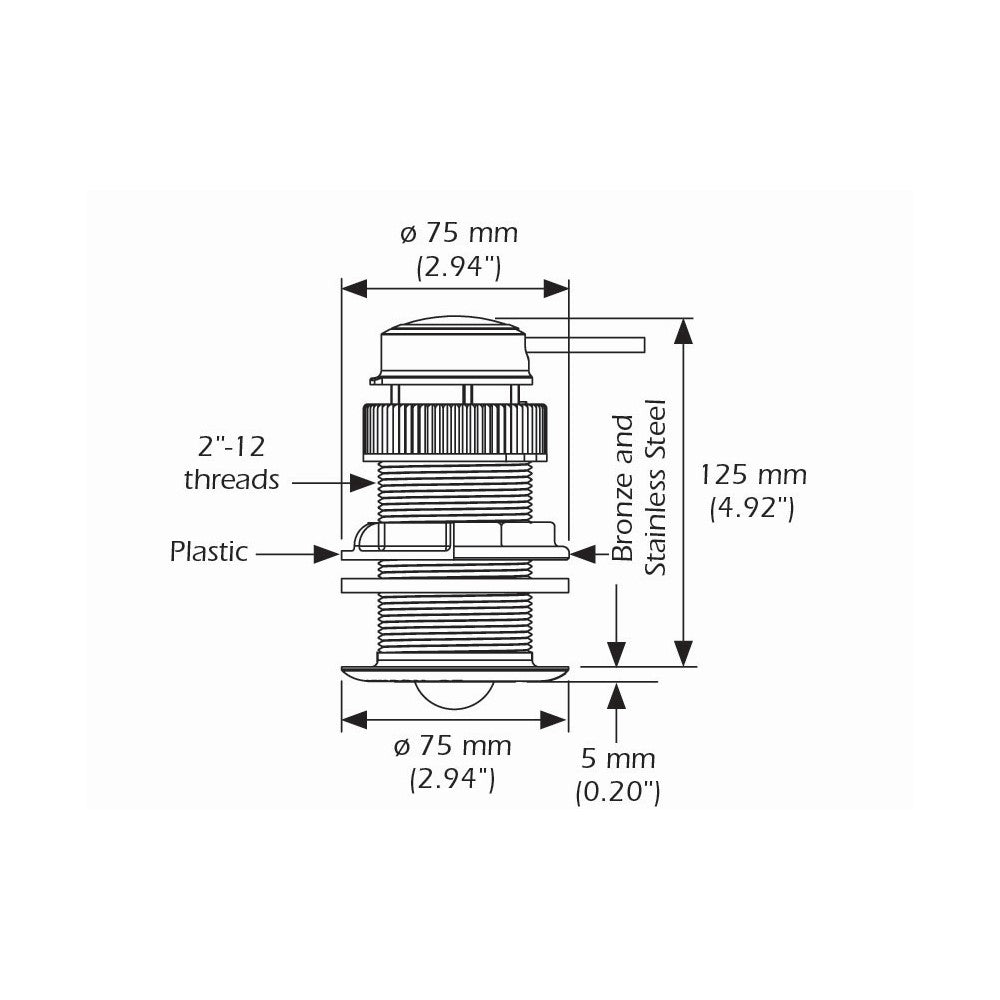 Airmar DST810 Depth/Speed/Temp Thru Hull Transducer