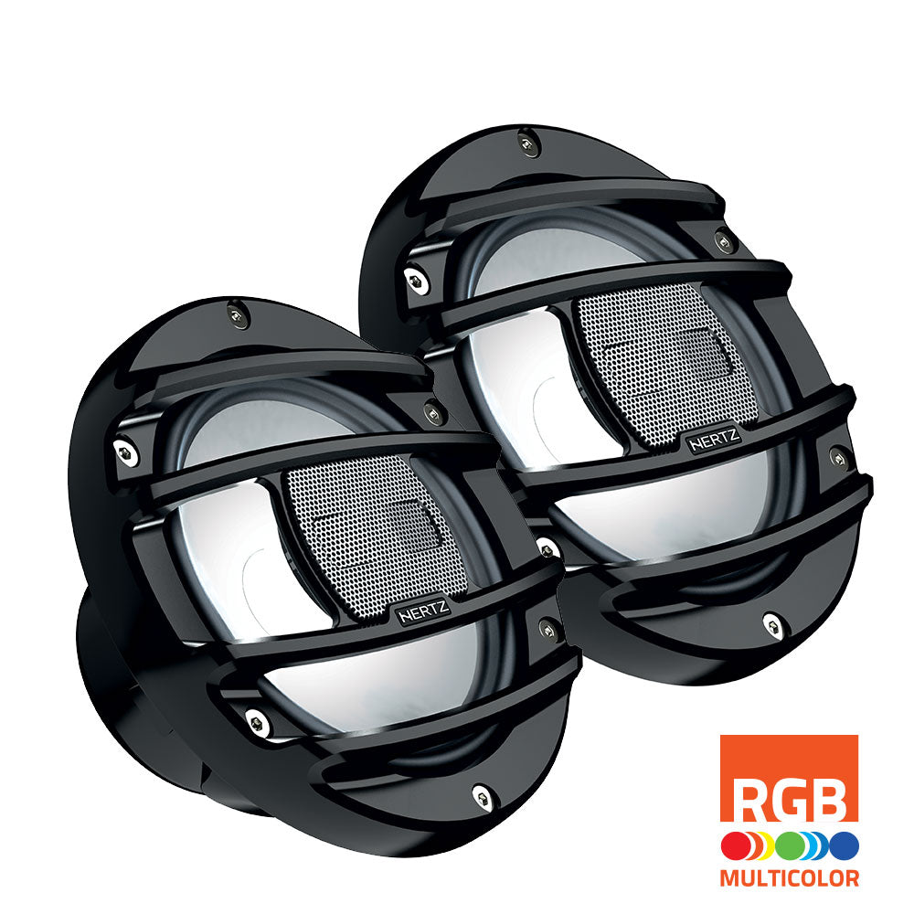 Hertz 150W 6.5" HMX 6.5 S-LD RGB LED IP65 Marine Speakers - Black