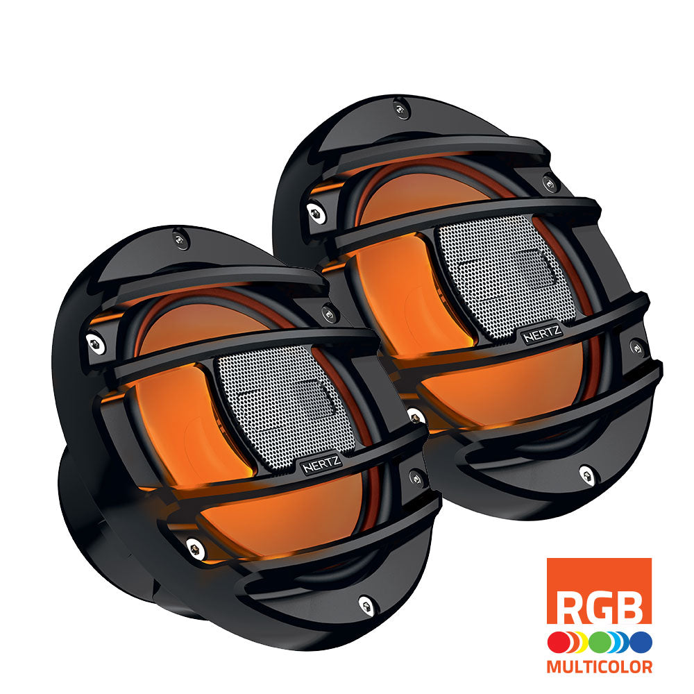 Hertz 150W 6.5" HMX 6.5 S-LD RGB LED IP65 Marine Speakers - Black