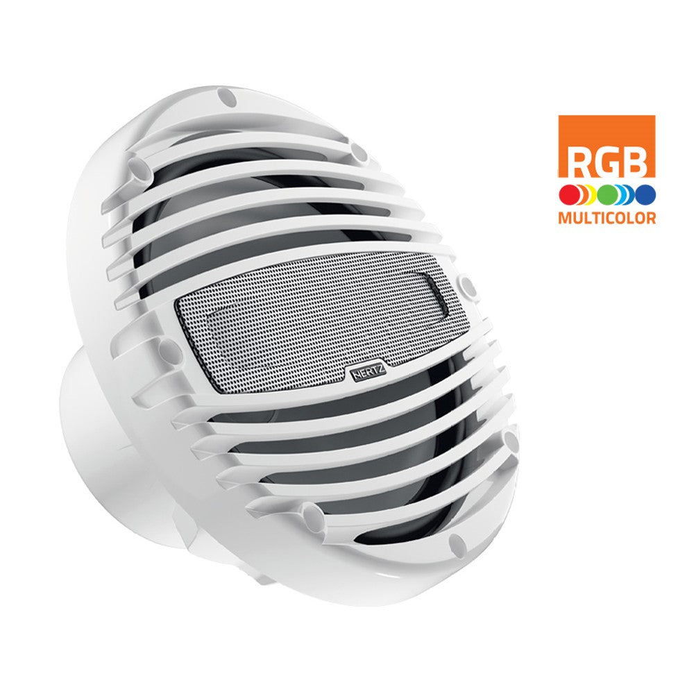 Hertz 200W 8" HMX 8 LD RGB LED IP65 Marine Speakers - White