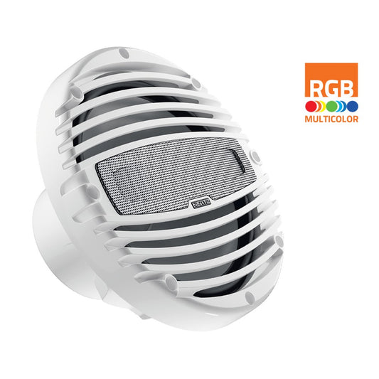 Hertz 200W 8" HMX 8 LD RGB LED IP65 Marine Speakers - White