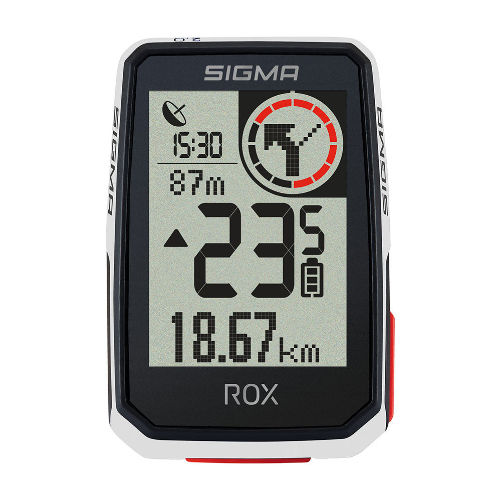 Sigma ROX 2.0 GPS Cycle Computer Top-Mount Set - White