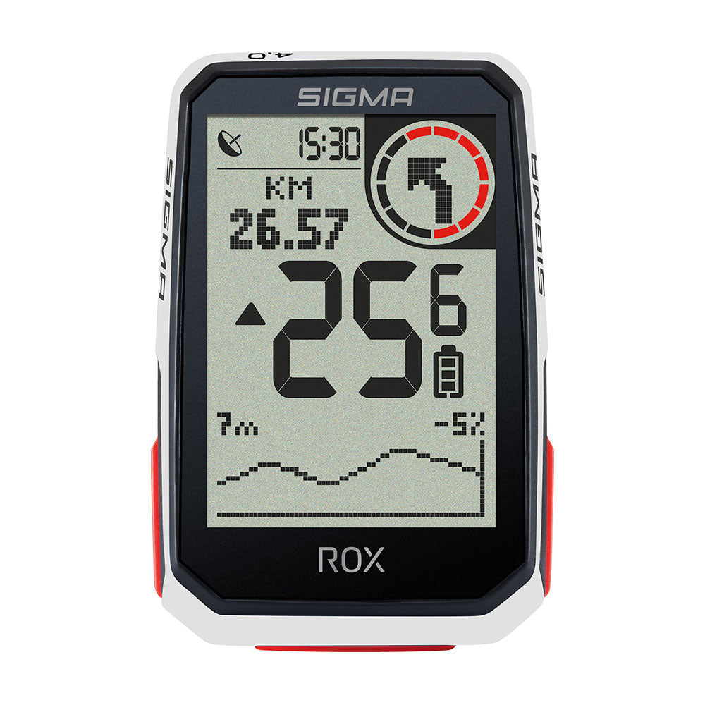 Sigma ROX 4.0 GPS Cycle Computer HR Set - White