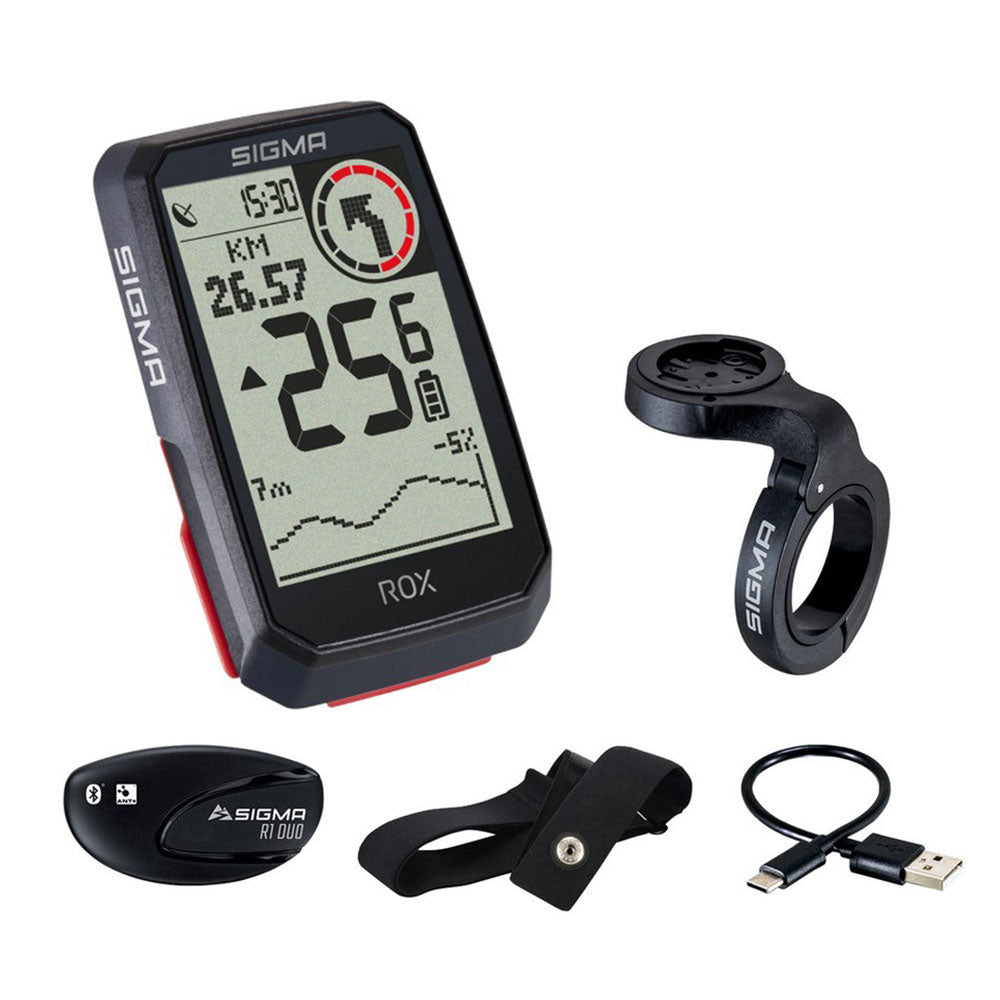 Sigma ROX 4.0 GPS Cycle Computer HR Set - Black