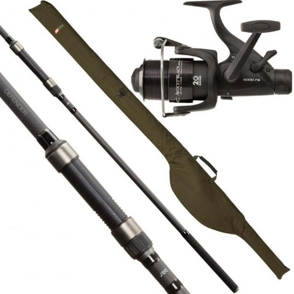 JRC Defender 12ft 3lb 3pc Carp Rod, Reel & Line Combo with Rod Sleeve