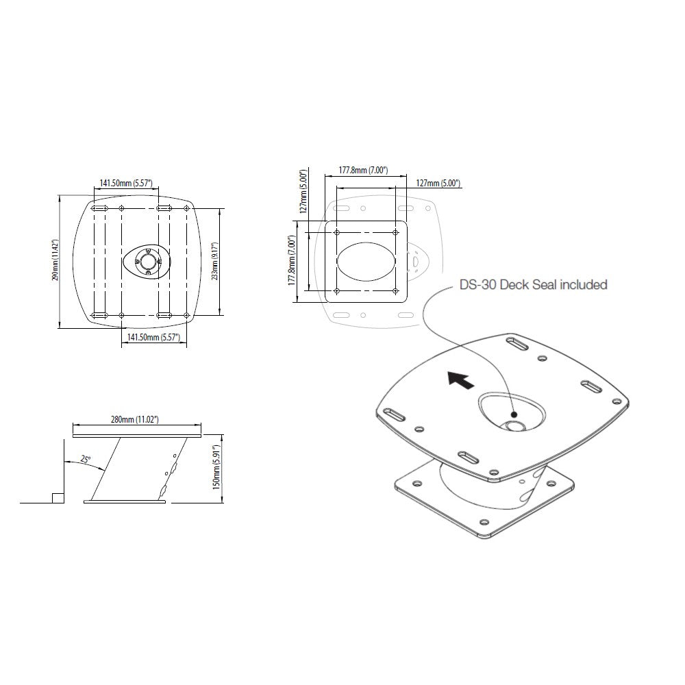 Scanstrut 150mm Aluminium Power Tower Black