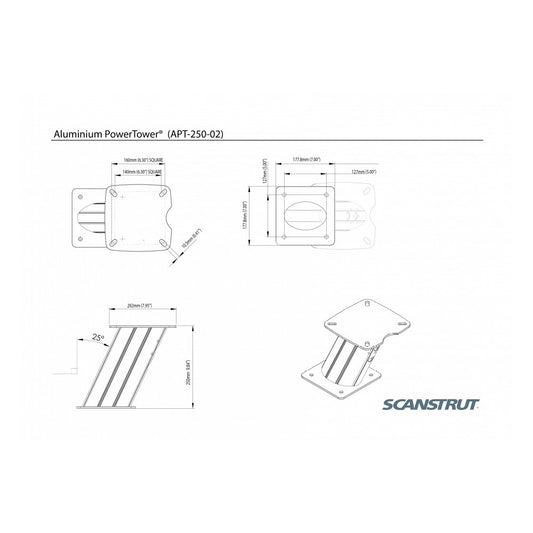 Scanstrut APT-250-02 Aluminium 250mm Power Tower