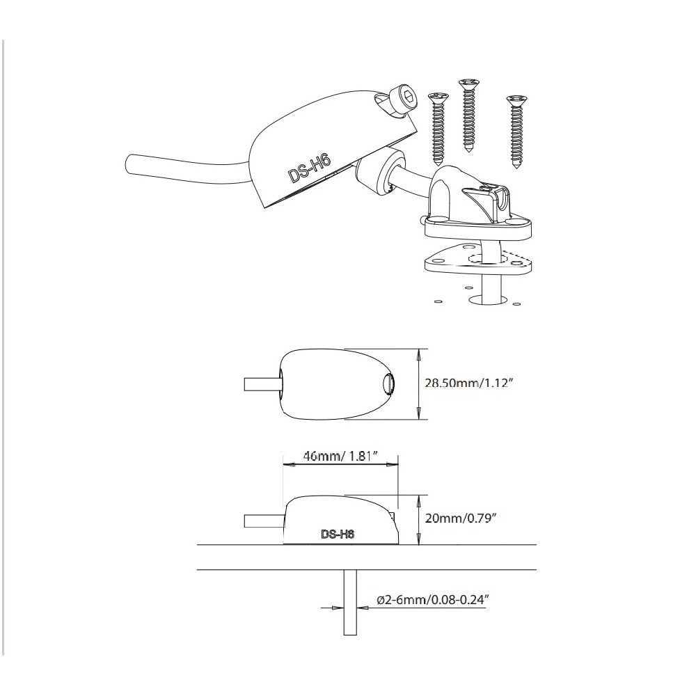 Scanstrut DS-H6-BLK Black Plastic Horizontal Cable Seal 2-6mm