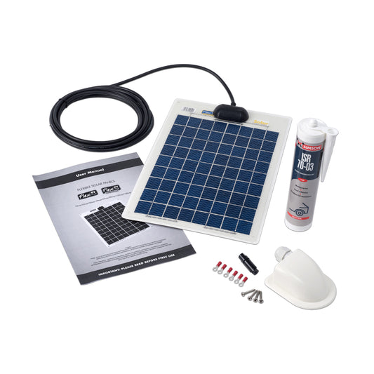 Solar Technology 10W Flexi Solar Panel & Roof/Deck Top Kit