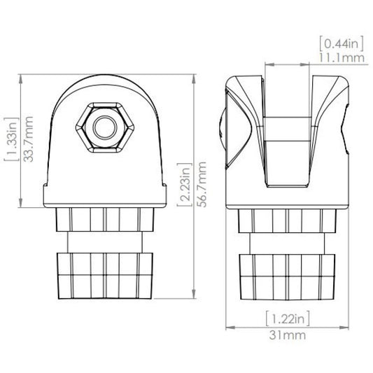 Railblaza Clevis / Bimini Support Pair - Black