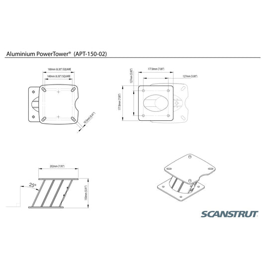 Scanstrut APT-150-02 Aluminium 150mm Power Tower