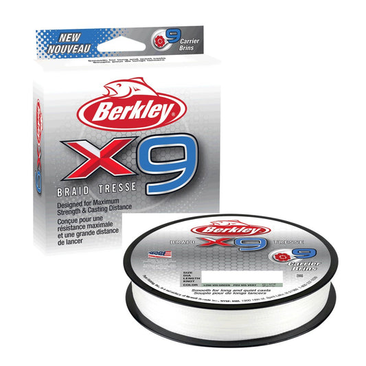 Berkley X9 9 Strand 300m Fishing Braid-Crystal - 37lb