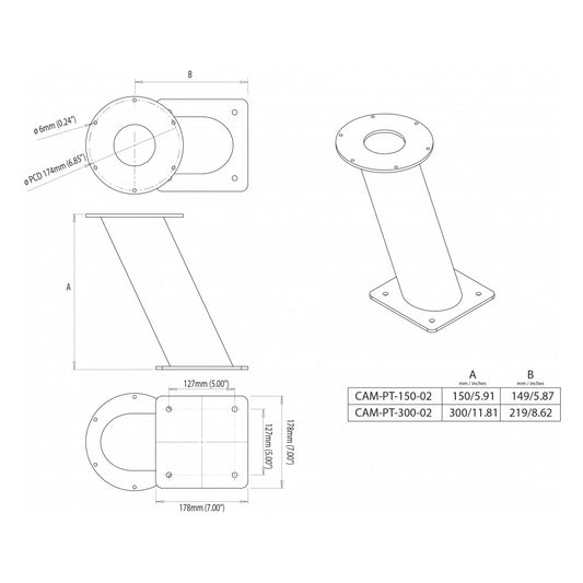 Scanstrut CAM-PT-150-02 M100/200 Camera Power Tower - 150mm