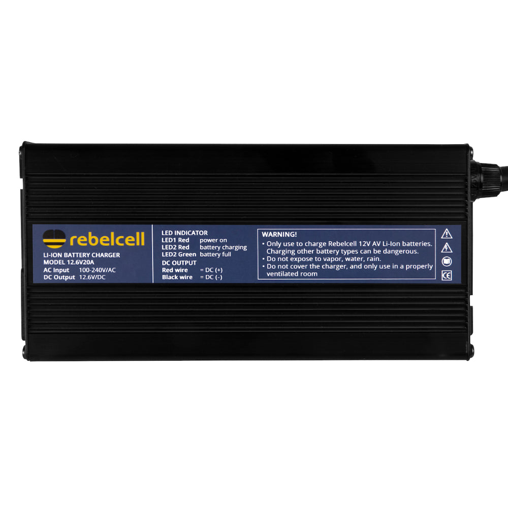 Rebelcell 12.6V20A Lithium Battery Charger - 12V 20A