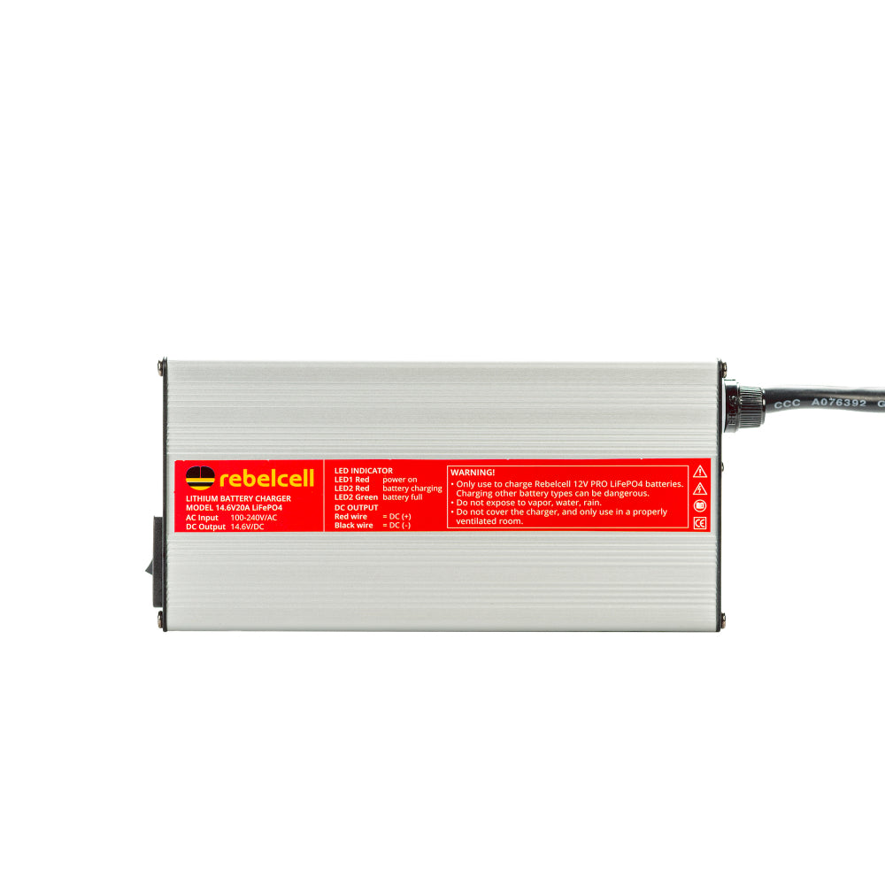 Rebelcell 14.6V20A LiFePO4 Battery Charger - 14.6V 20A