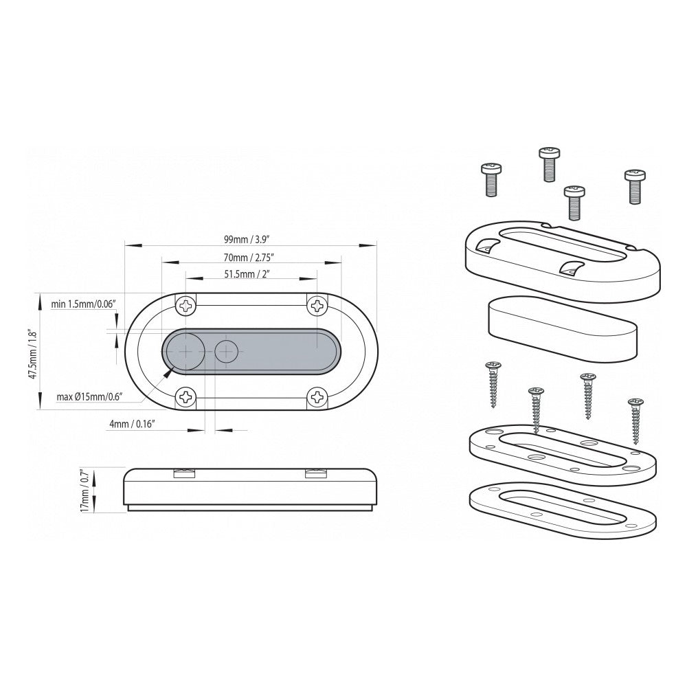 Scanstrut DS-Multi Aluminium Multi Cable Seal