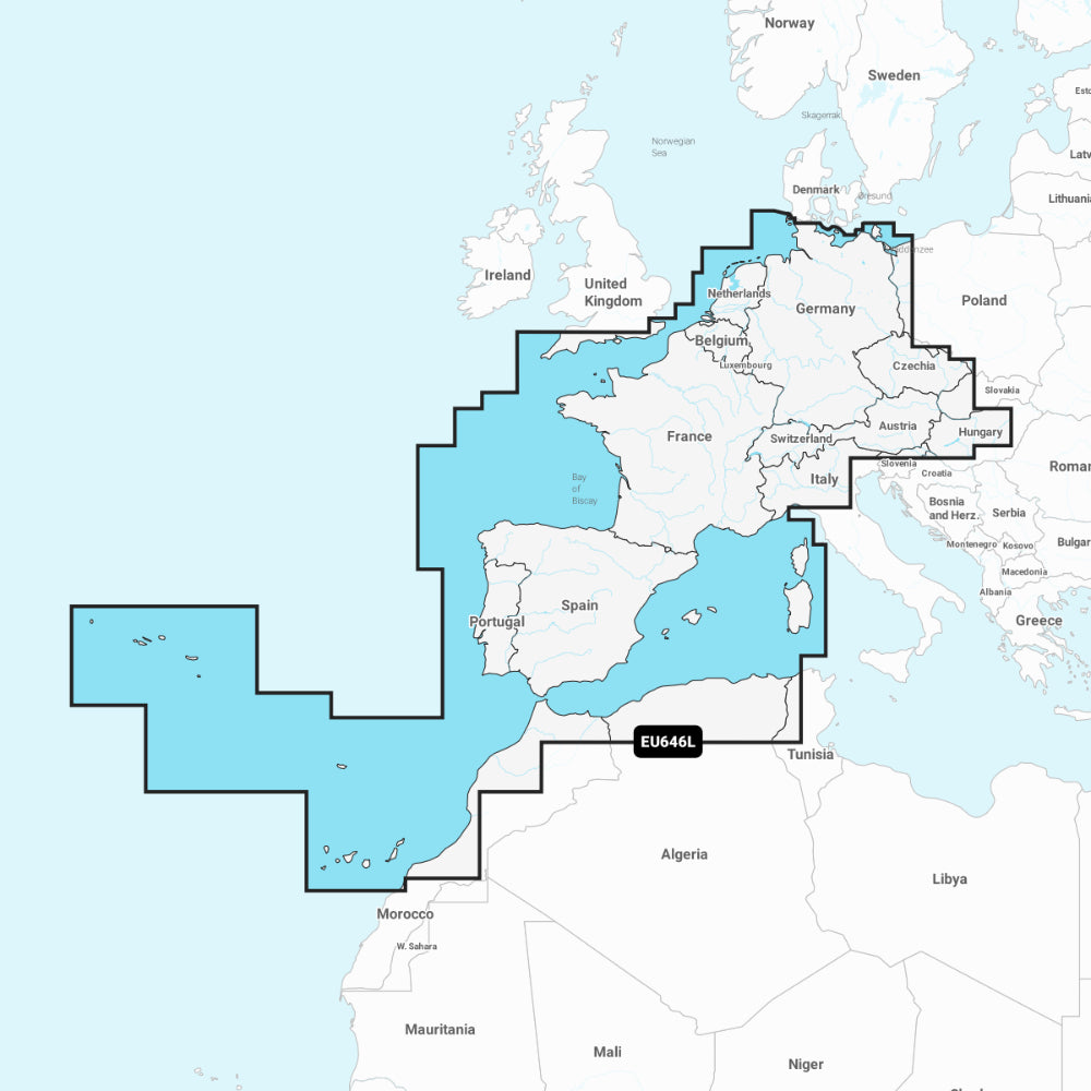 Garmin Navionics+ Chart: EU646L - Europe, Central & West