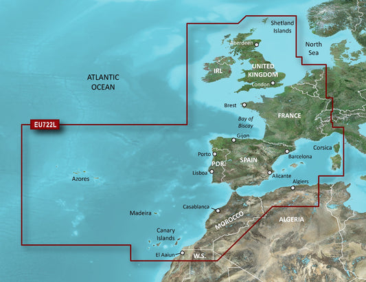 Garmin BlueChart G3 Vision Large  Area - VEU722L Europe Atlantic Coast