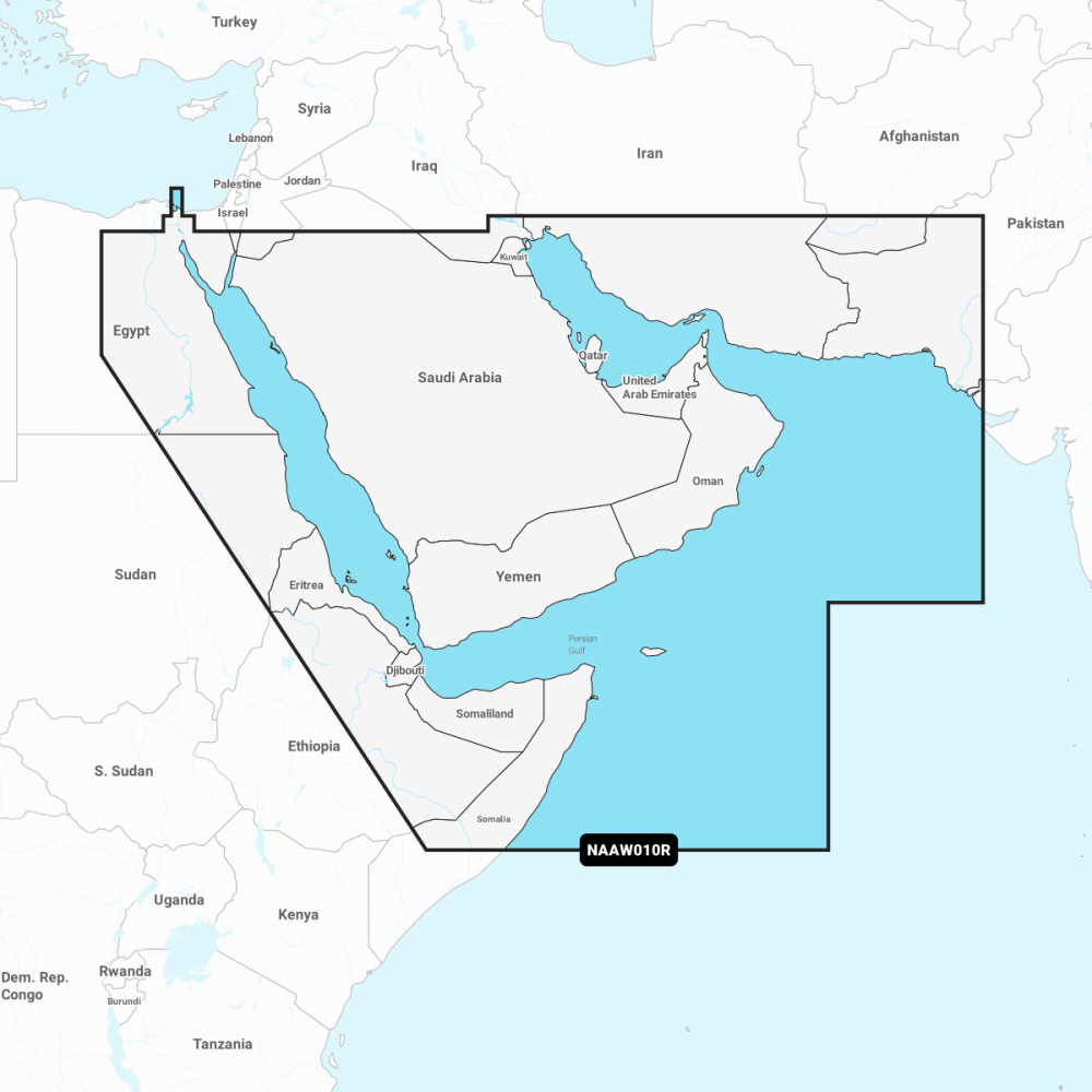 Navionics+ Regular Chart: AW010R -  The Gulf & Red Sea