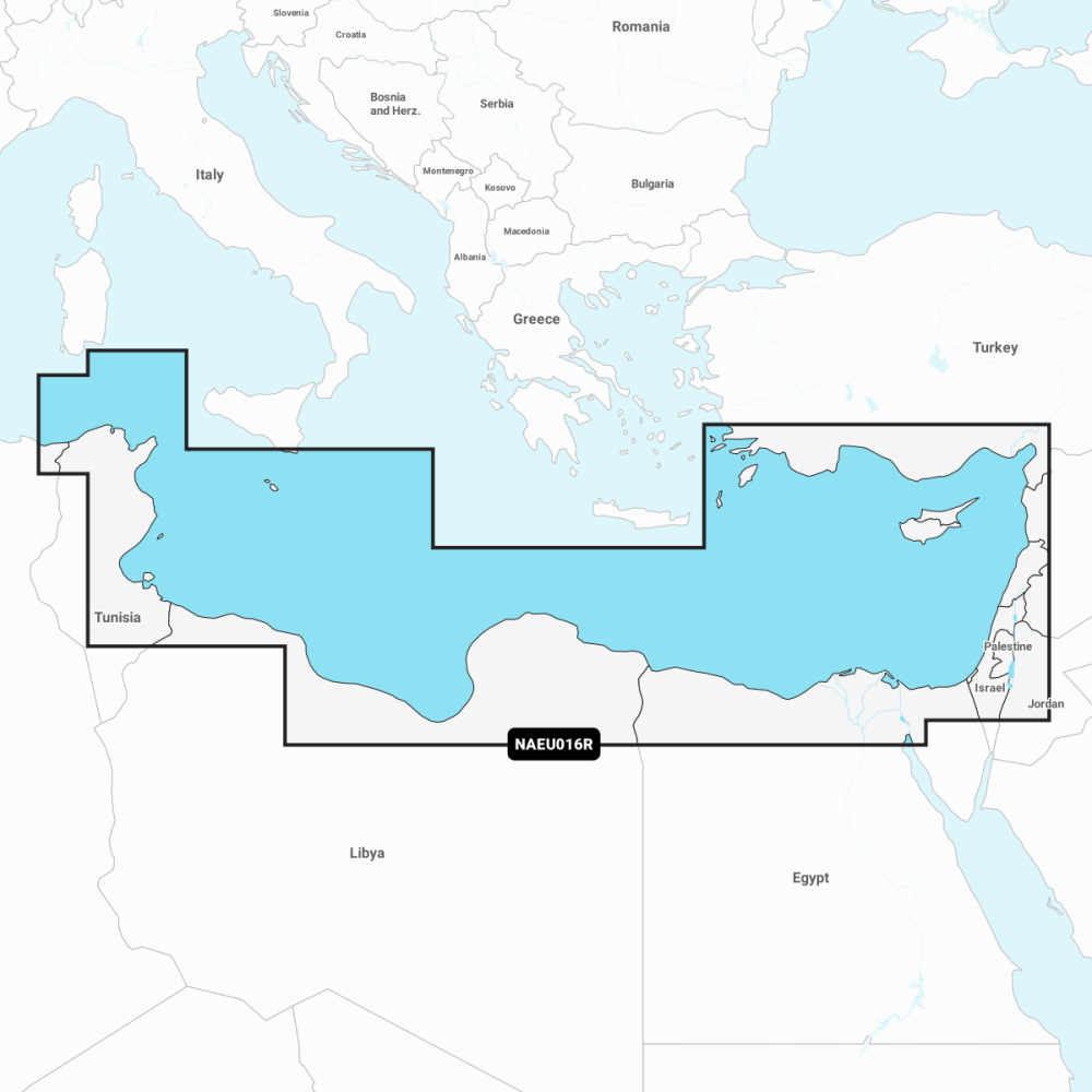 Navionics+ Regular Chart: EU016R -  Mediterranean Sea, Southeast