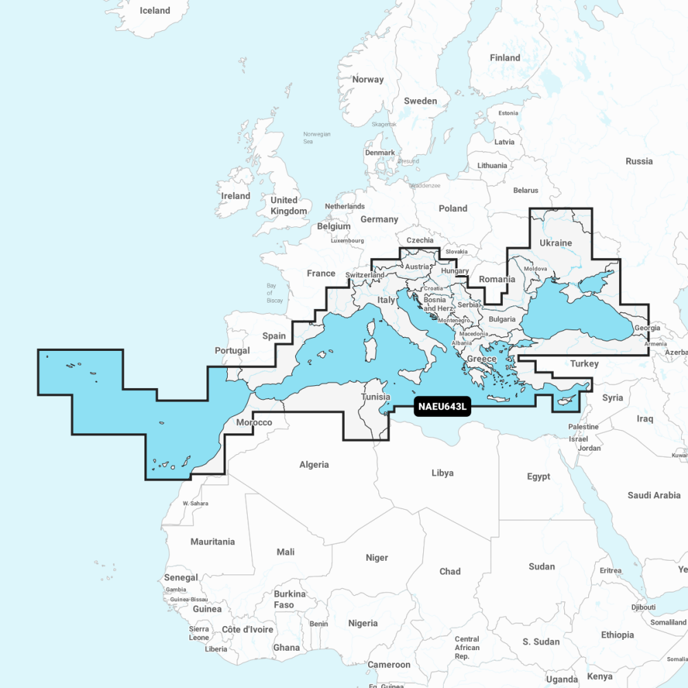 Navionics+ Large Chart: EU643L -  Mediterranean & Black Sea