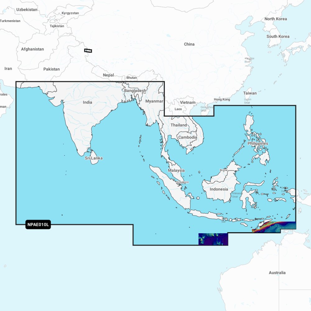 Navionics Platinum+ Large Chart: AE010L -  Indian Ocean & S China Sea