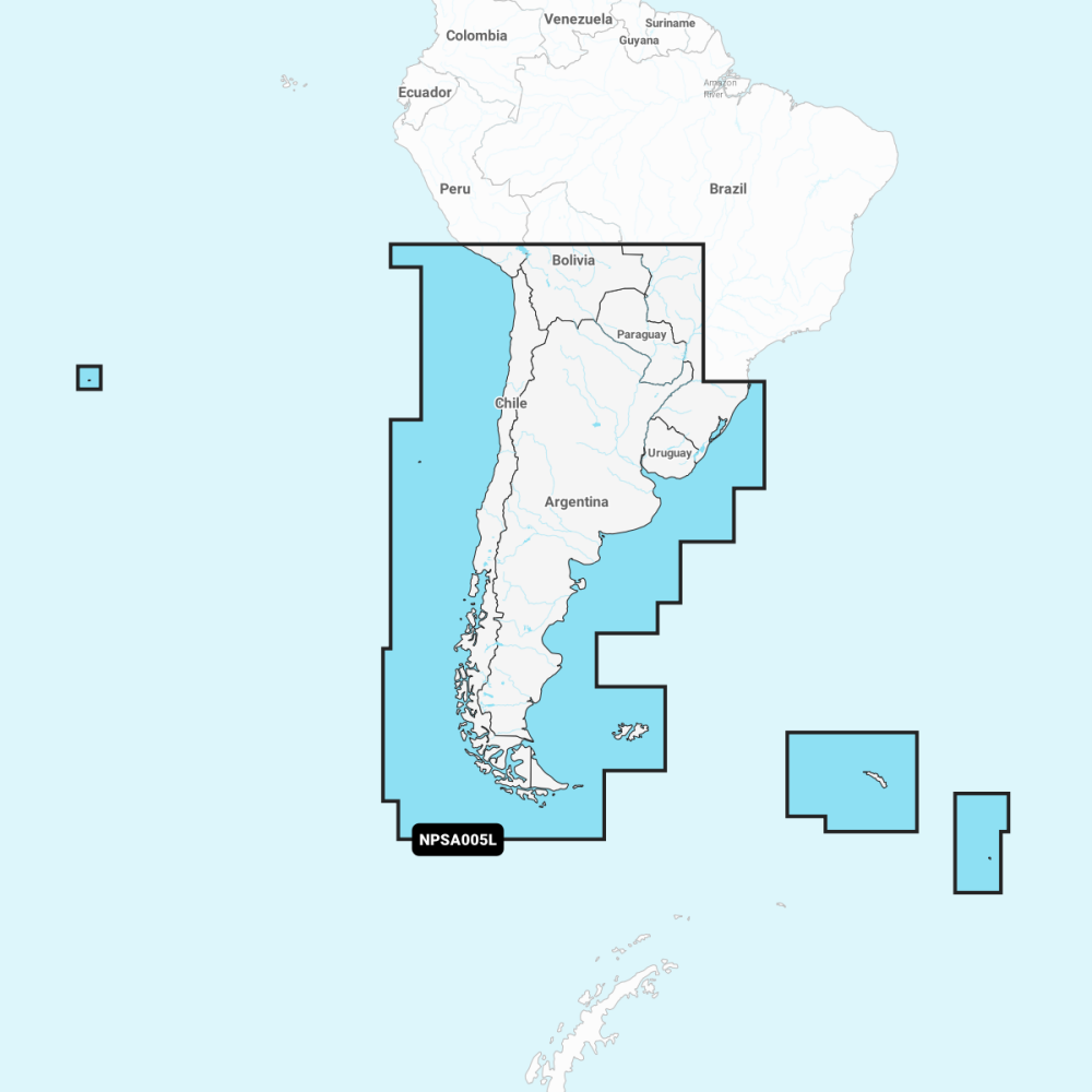 Navionics Platinum+ Large Chart: SA005L -  Chile, Arg & Easter Isl.