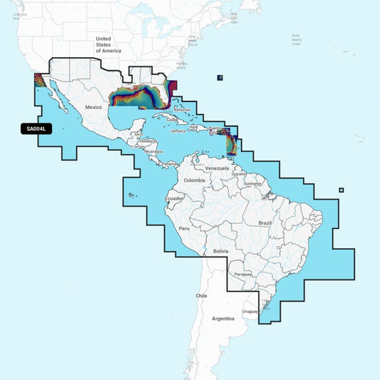 Garmin Navionics Vision+ Chart: SA004L - Mexico, Caribbean to Brazil