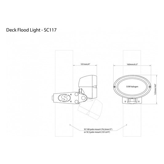 Scanstrut Deck Flood Light - 2,500 Lumen