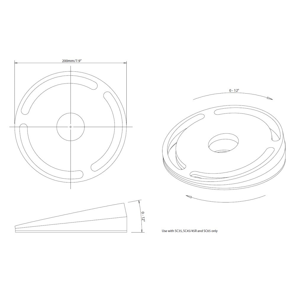 Scanstrut Adjustable Satcom Base Wedge